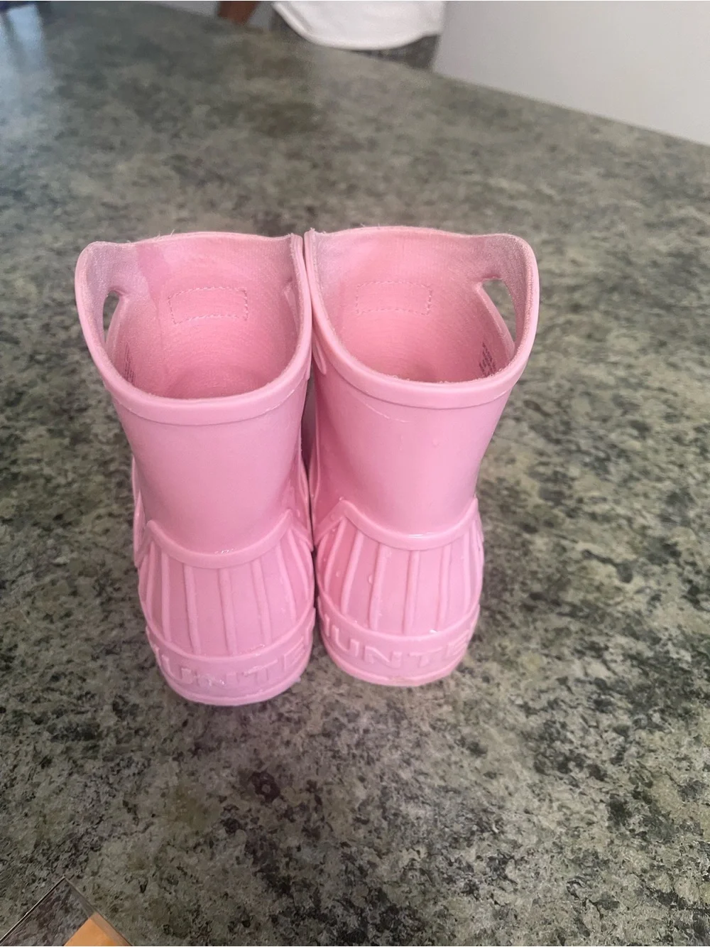 Kids Waterproof Pink Pull-On Rain Boots with Easy Handles